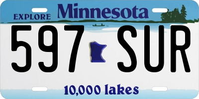 MN license plate 597SUR