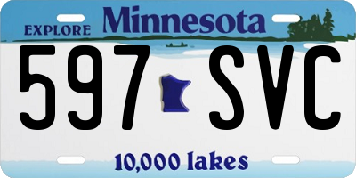 MN license plate 597SVC