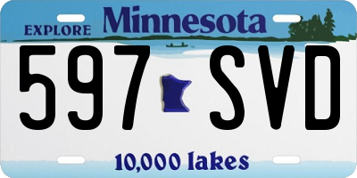 MN license plate 597SVD