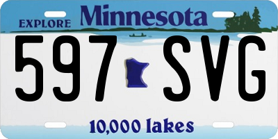 MN license plate 597SVG