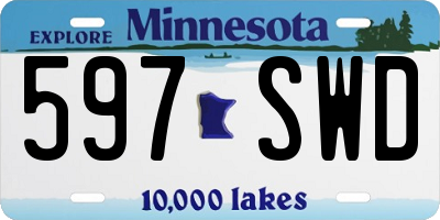 MN license plate 597SWD