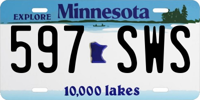 MN license plate 597SWS