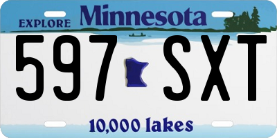 MN license plate 597SXT
