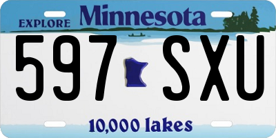 MN license plate 597SXU