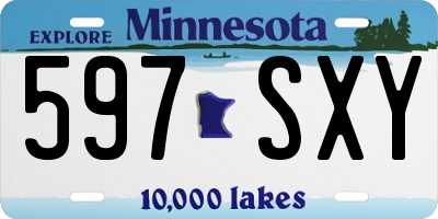 MN license plate 597SXY