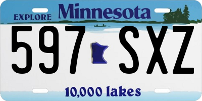 MN license plate 597SXZ