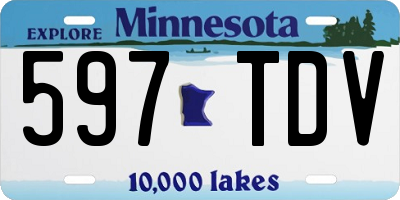 MN license plate 597TDV