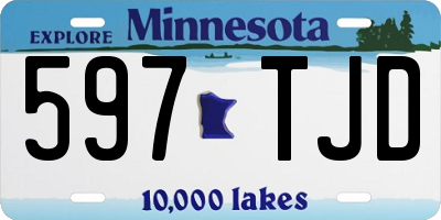 MN license plate 597TJD