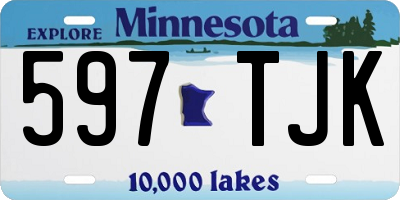 MN license plate 597TJK