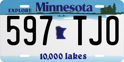 MN license plate 597TJO