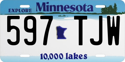MN license plate 597TJW