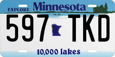 MN license plate 597TKD
