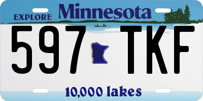 MN license plate 597TKF