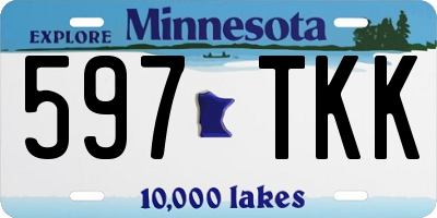 MN license plate 597TKK
