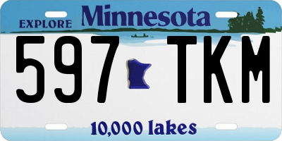 MN license plate 597TKM
