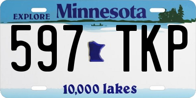 MN license plate 597TKP