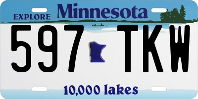 MN license plate 597TKW