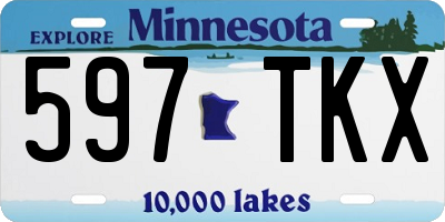 MN license plate 597TKX