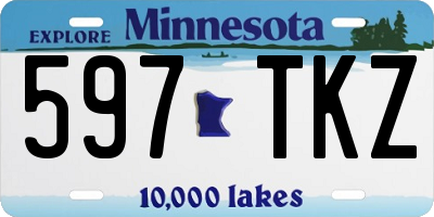 MN license plate 597TKZ
