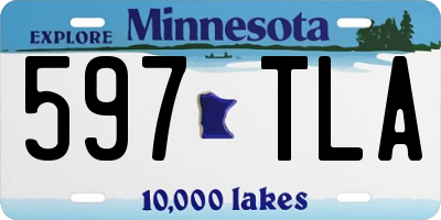 MN license plate 597TLA