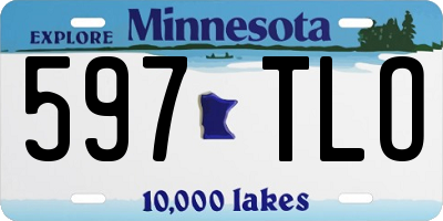 MN license plate 597TLO
