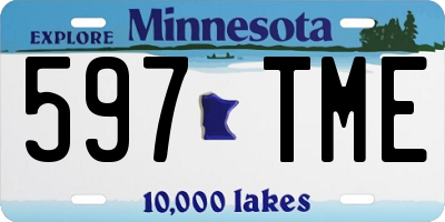 MN license plate 597TME