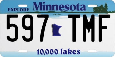 MN license plate 597TMF