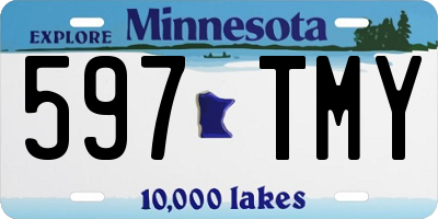 MN license plate 597TMY