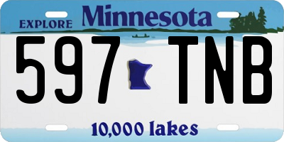 MN license plate 597TNB
