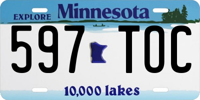 MN license plate 597TOC