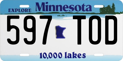 MN license plate 597TOD