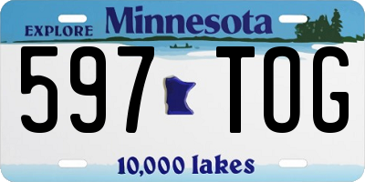 MN license plate 597TOG