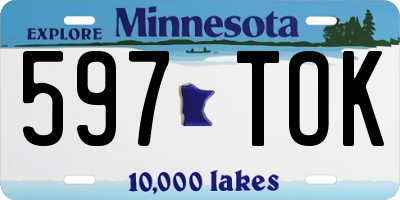 MN license plate 597TOK