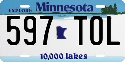 MN license plate 597TOL