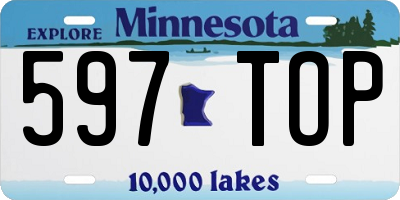 MN license plate 597TOP