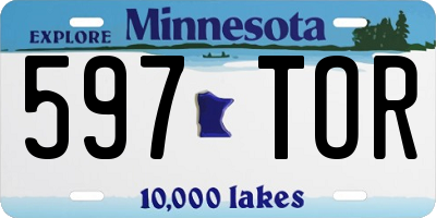 MN license plate 597TOR