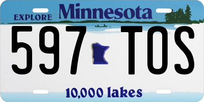 MN license plate 597TOS