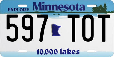 MN license plate 597TOT