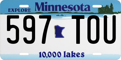 MN license plate 597TOU