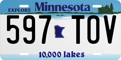 MN license plate 597TOV