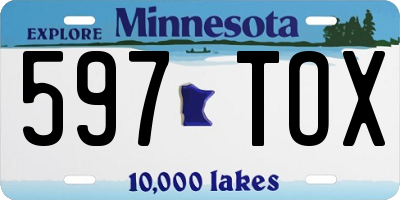 MN license plate 597TOX