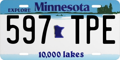 MN license plate 597TPE