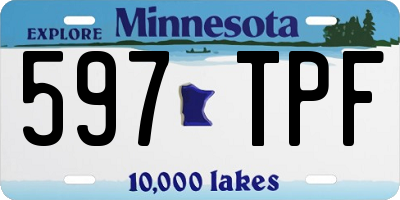 MN license plate 597TPF