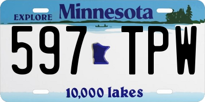 MN license plate 597TPW