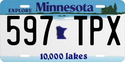 MN license plate 597TPX