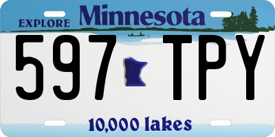 MN license plate 597TPY