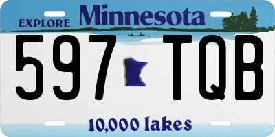 MN license plate 597TQB
