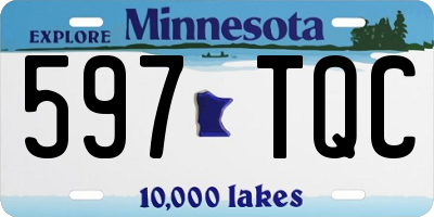 MN license plate 597TQC