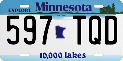 MN license plate 597TQD