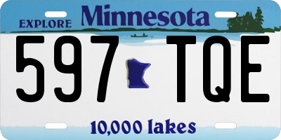 MN license plate 597TQE